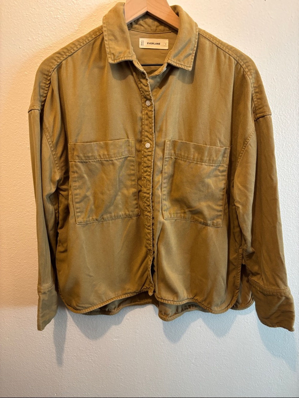 Everlane Boxy Overshirt in Buttersoft Camel